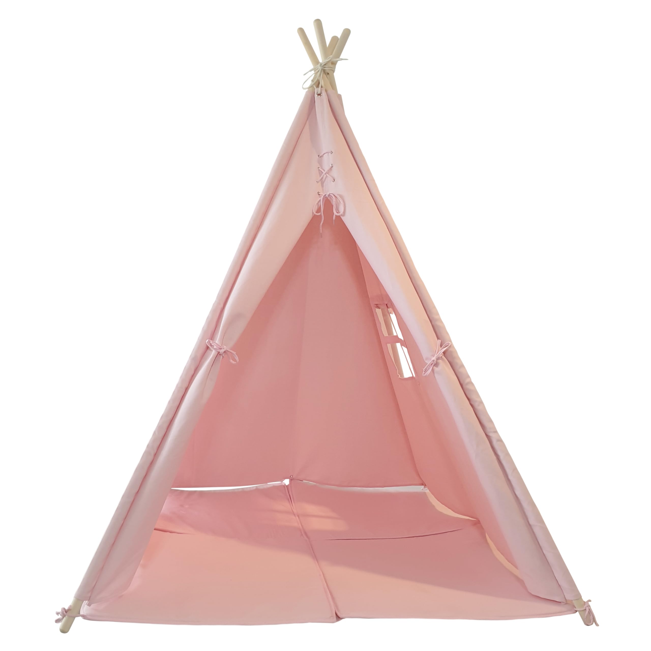 Sunny Alba Namiot Tipi dla dzieci w kolorze rozowym | Namiot Wigwam Play z oknami | 120x120x160cm | Z dywanikiem z poduszka