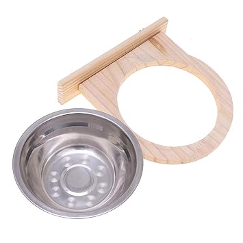 POPETPOP Bird Cage Food Cups with Clamp-Stainless Steel Food Water Bowls Dish Feeder for Cockatiel Conure Budgies Parakeet Parrot Macaw Small Animal Chinchilla-Large