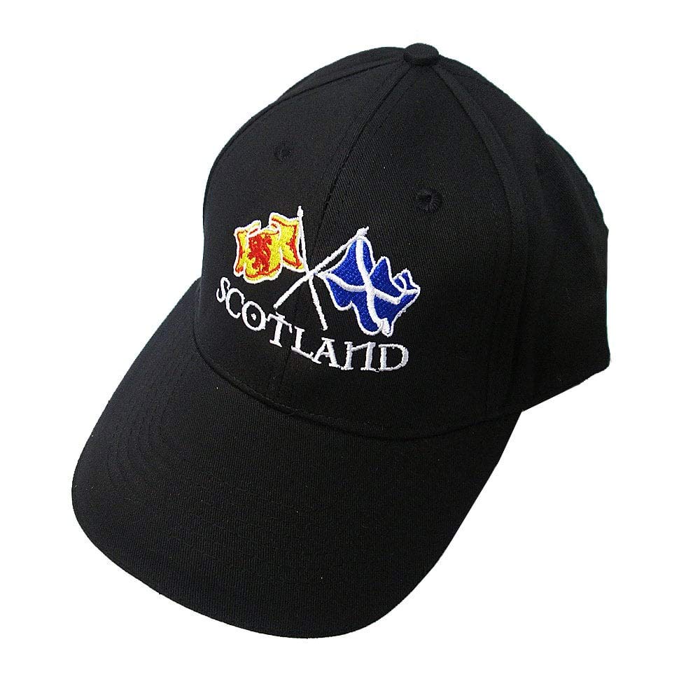 Scotland Cross Flags Embroidered Black Baseball Cap