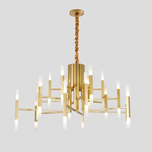 Miniatura 1 de BOKT Candelabro dorado contemporáneo de 36 luces LED G4 creativas champán dorado para sala de estar, lámpara de techo colgante posmodernismo para