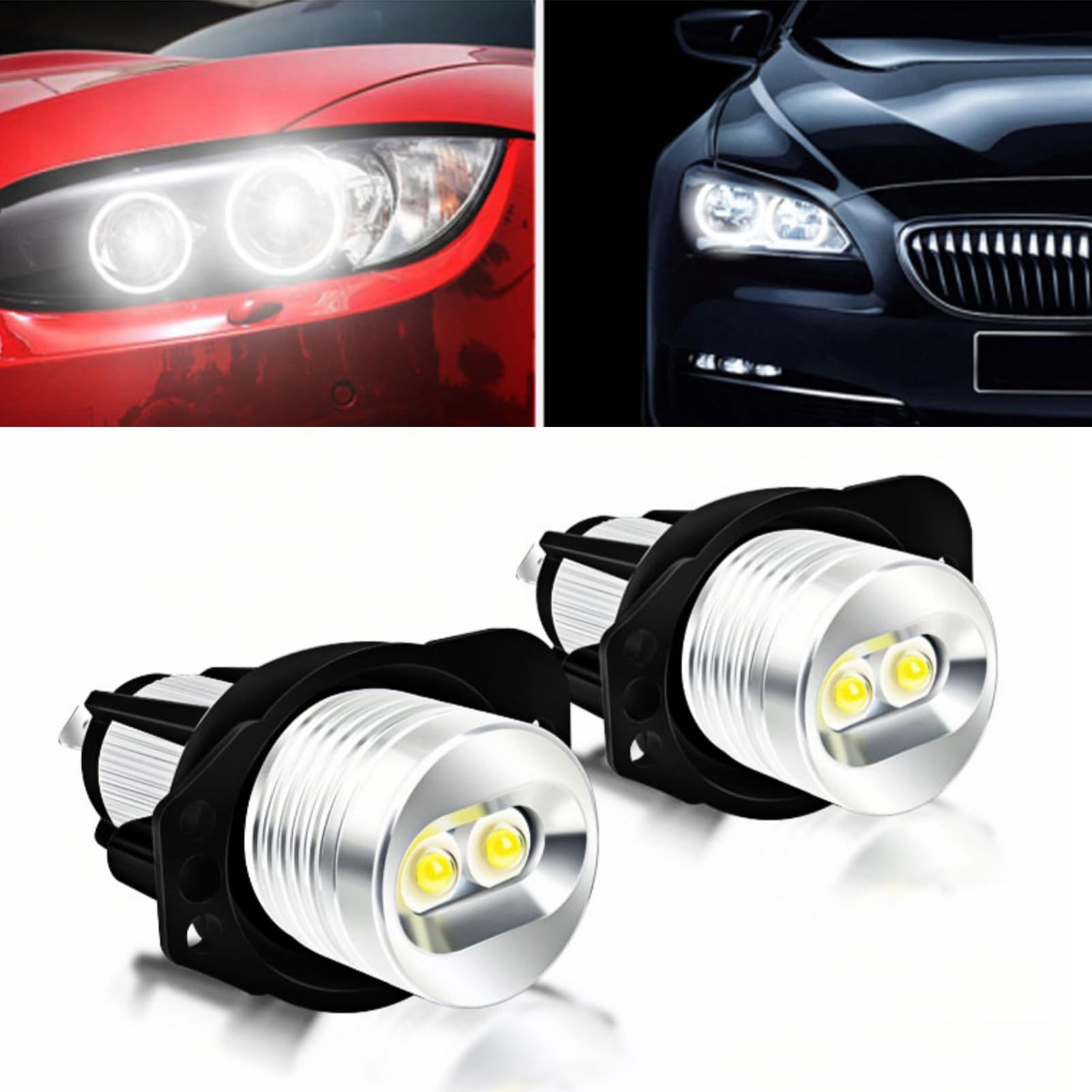 Auto - 2 x 12 W Angel Eyes LED Fari Halo Anello di segnalazione fendinebbia per auto per E90 E91 05-08 lampade automatiche + lampadine angelo eye e90