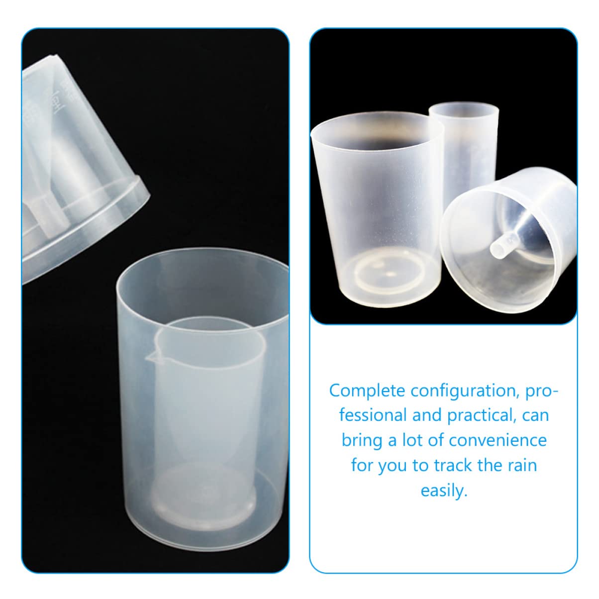 Yardwe 3 Juegos pluviómetro manómetro de rociadores herramienta de riego agua medidor de pasto manual básico vaso medidor de lluvia vaso medidor de plastico tazas medidoras el plastico