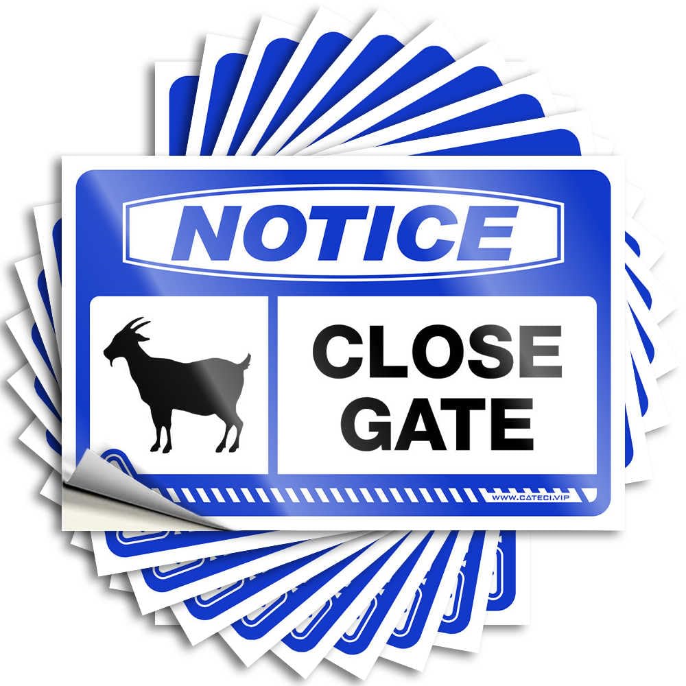 Stickers for Your Car Notice Close Gate Goat Stickers 10Pcs Mechanic Stickers Car Stickers for Windows(6X9CM)