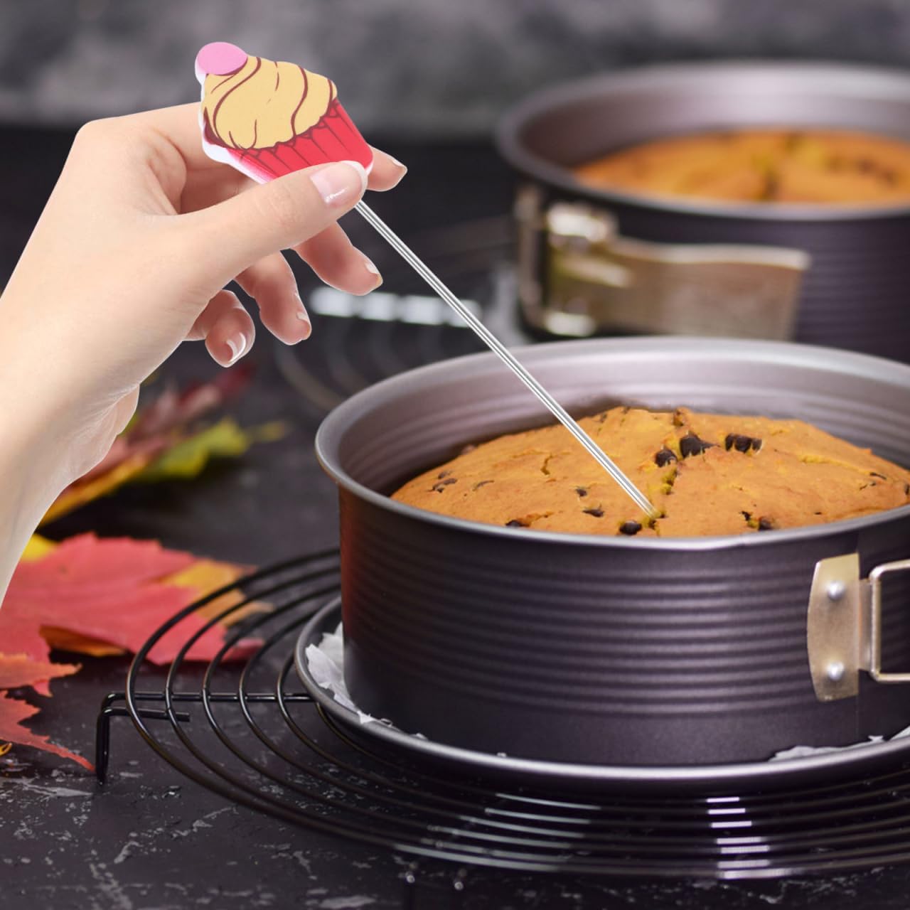 2Pcs Stainless Steel Cake Tester Needles Baking Probes for Accurate Doneness Testing of Cakes Bread Cookies Muffins Kitchen Baking Tools
