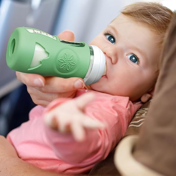 Philips Aventガラスボトル用シリコンスリーブ3個パック - 飛散防止天然シリコンボトルスリーブ アンチコリック哺乳瓶用 8オンス&4オンス - 乳児用ボトル用アンチフロースリーブ