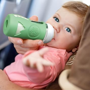 Philips Aventガラスボトル用シリコンスリーブ3個パック - 飛散防止天然シリコンボトルスリーブ アンチコリック哺乳瓶用 8オンス&4オンス - 乳児用ボトル用アンチフロースリーブ
