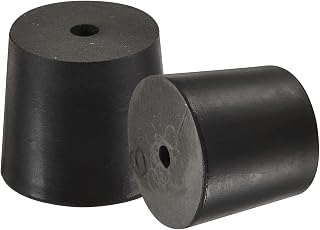 MECCANIXITY Rubber Tapered Plug 26mm to 32mm with Hole Test Tubes Bungs Stopper Black for Lab Home 10 Pieces