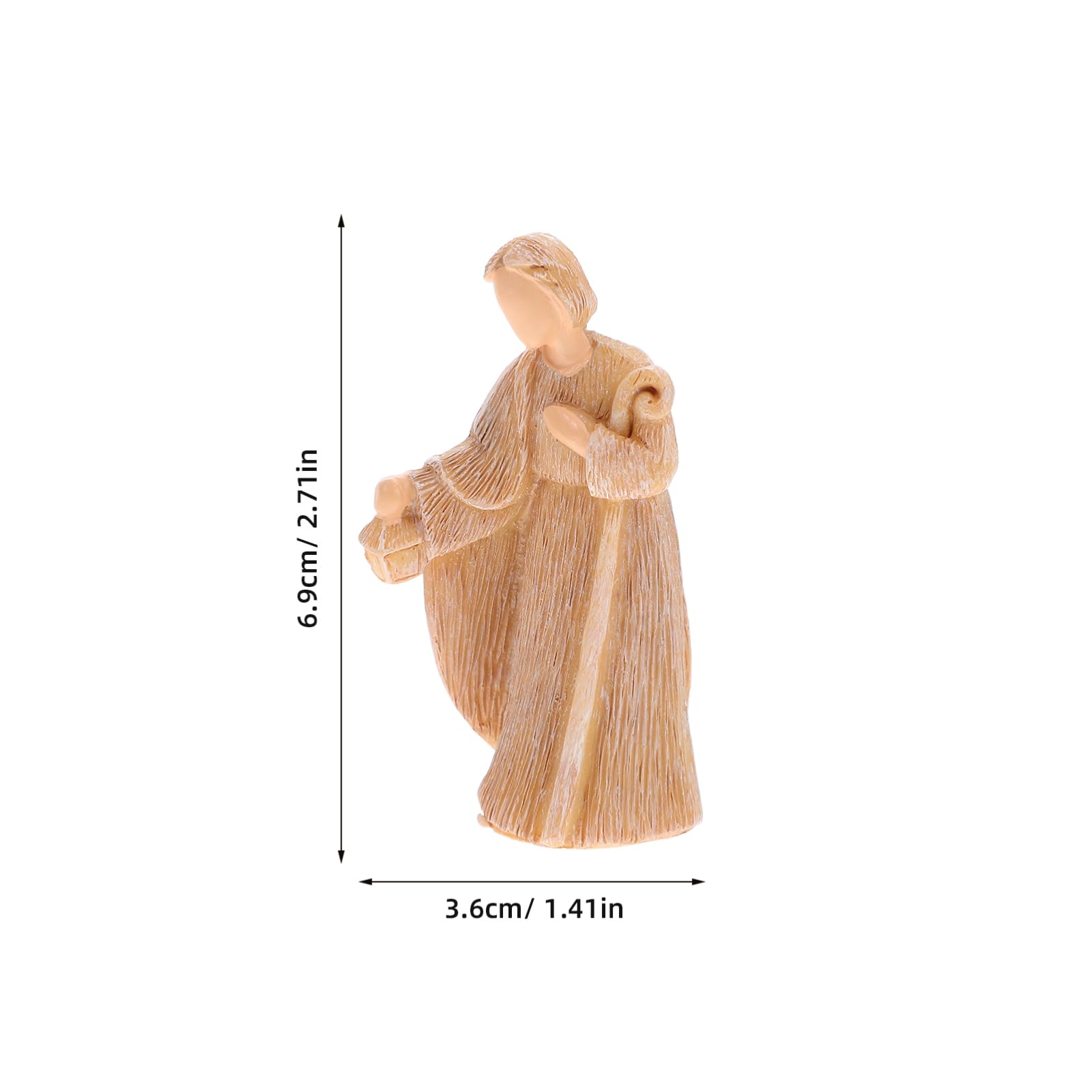 Happyyami Weihnachtskrippe aus Kunstharz mit 10-teiligem Jesus Geburtskrippenset in Beige Dekoratives Krippenfiguren Satz für Kirche und Büro