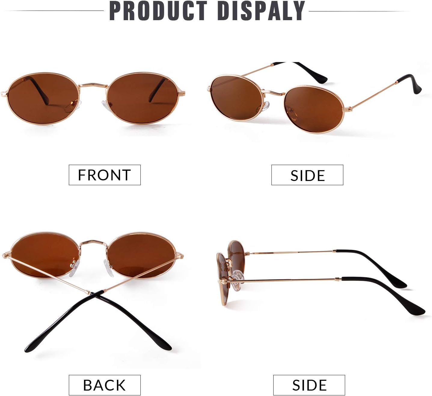 GIFIORE Oval Sunglasses Vintage Retro 90s Sunglasses Trendy Designer Glasses for Women Men - Image 6