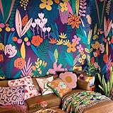 Flortlias Moody Blue Botanical Mural