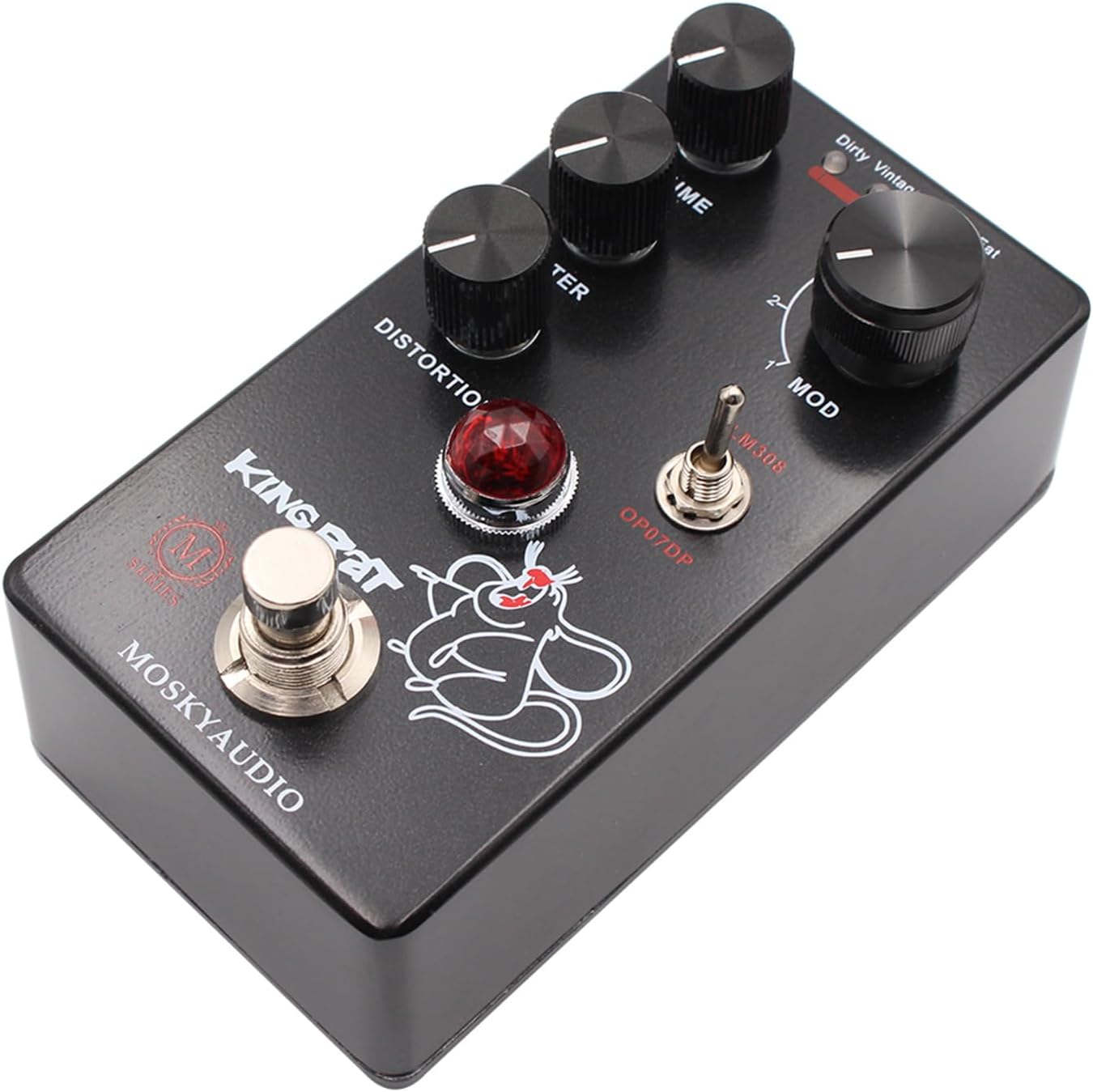 DIERT Fuzz Distortion Guitar Effect Pedal 4 Mode Switch & Volume/Filter/Distortion Control Compact Portable Digital Distortion Guitar Effector Effect Processor for Electric Guitar - KING RAT