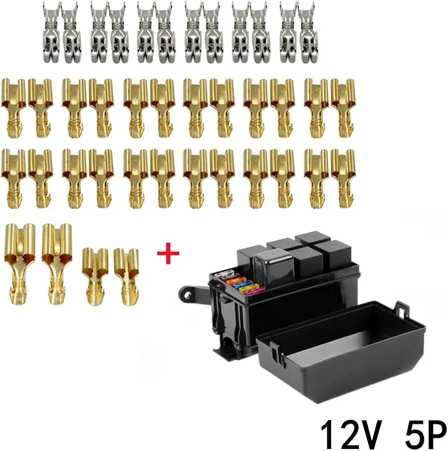 PSVWECBEV 12V 24V Relay Box 6 Slots Relay Block 6 Way ATC/ATO Fuse
