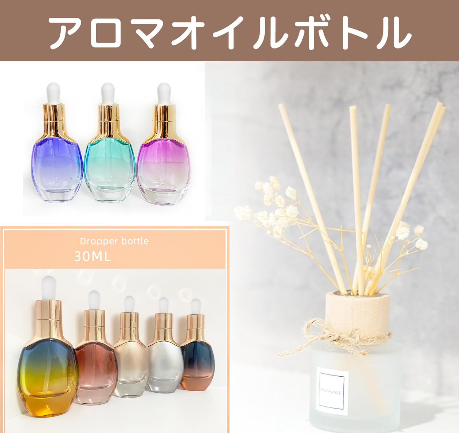 Amazon.co.jp: Gugrida かわいいカラフルエッセンシャルオイルボトル