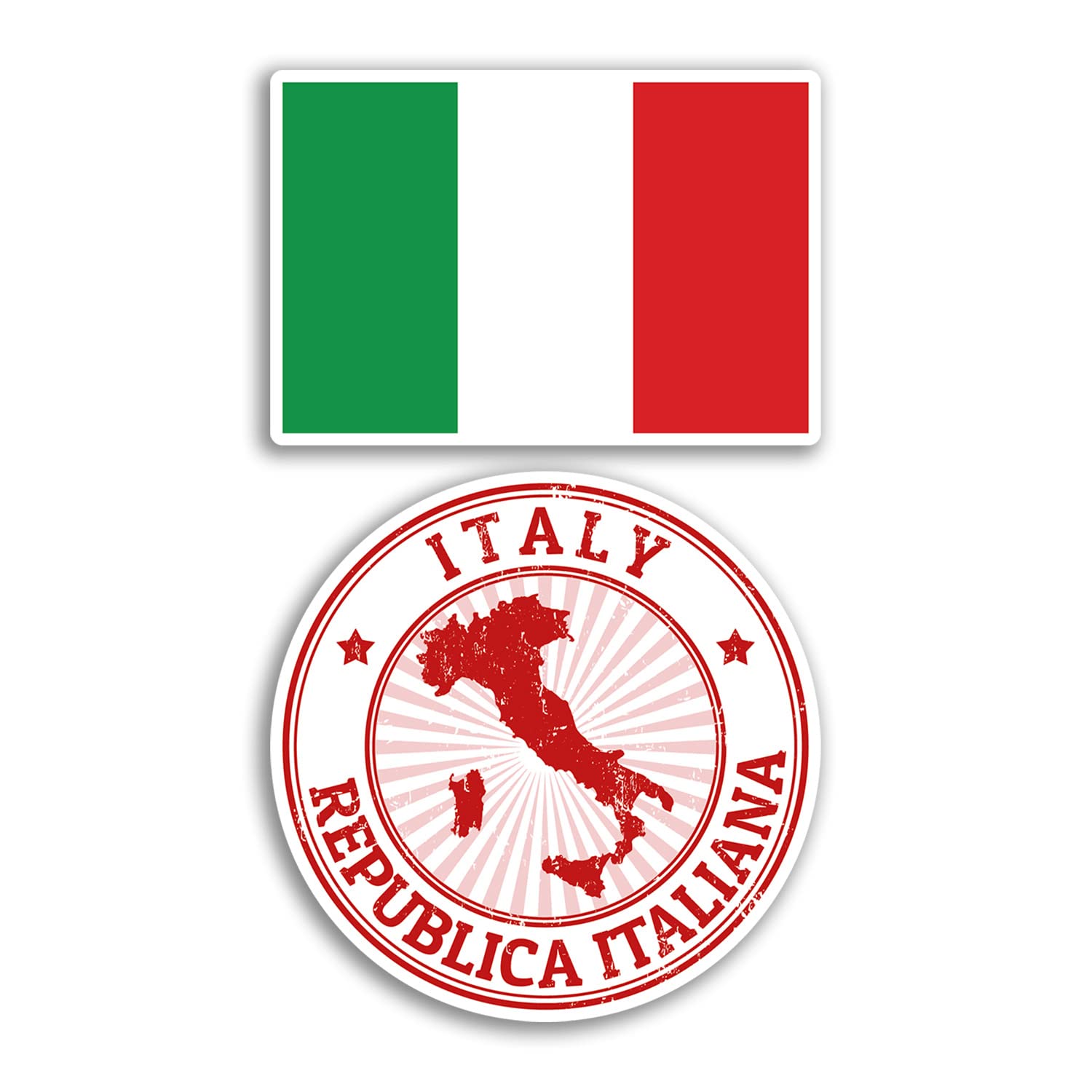 Dv Design Multi 2 X 10Cm Wide Italy Vinyl Stickers - Italian Map Holiday Adventure Travel Country Scrapbooking Gift #78653
