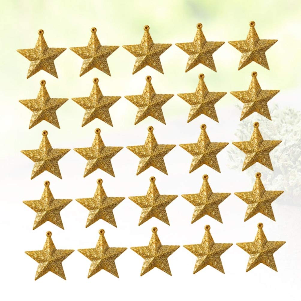 Toddmomy 30pezzi Mini Stelle Decorative per Albero di Natale Ornamenti Natalizi Creativi Ciondoli Forma di Stella per Decorazioni Festive