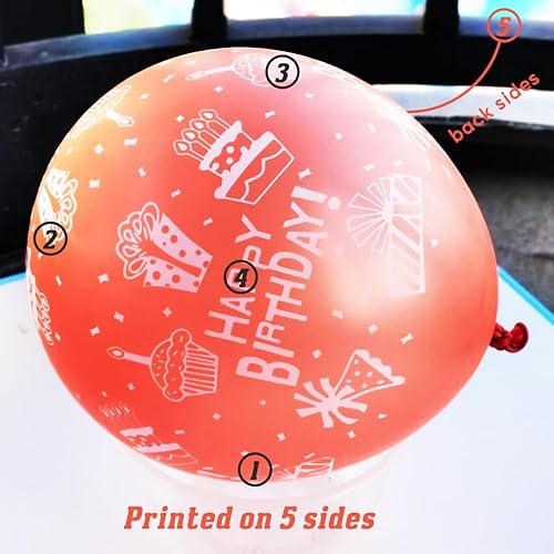Miniatura 4 de 100 globos de látex coloridos impresos con texto en inglés "Happy Birthday" para decoración de fiesta de cumpleaños de niños