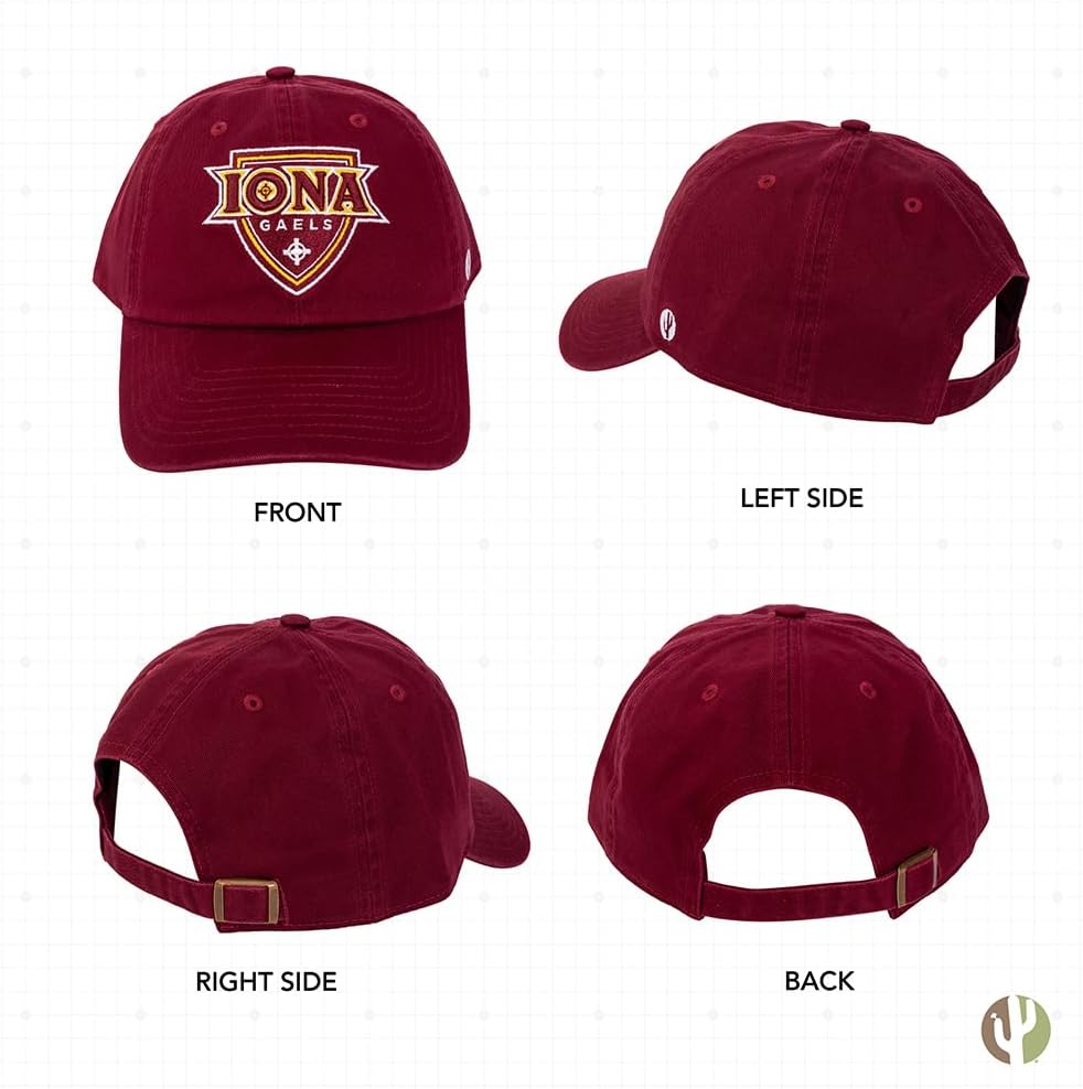 Desert Cactus Iona College Baseball Hat Gaels Brimmed Embroidered Hats Cap Adjustable Cloth Strap Adult (Style A) Red - Image 3