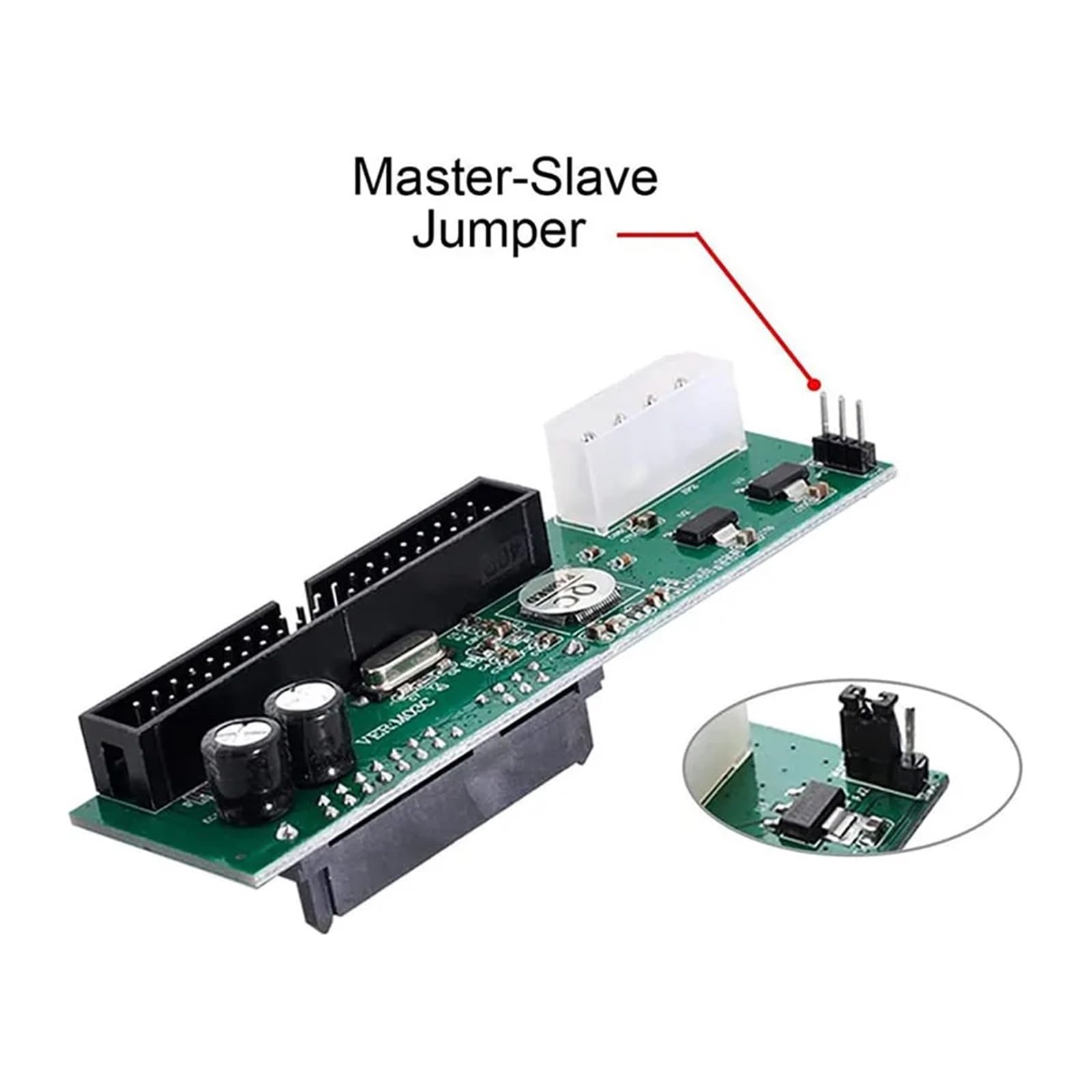 Konwerter adaptera SATA na IDE 2,5 SATA żeński na 3,5 cala IDE męski 40-pinowy port 1,5 GB Obsługa ATA 133 100 HDD CD DVD szeregowy (IDE TO SATA 2)