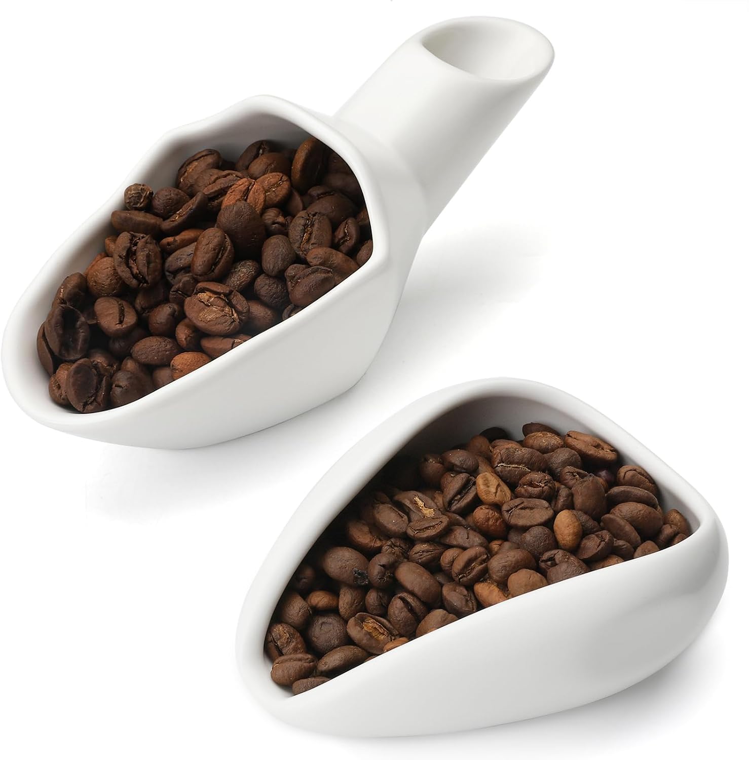 Ceramic Coffee Bean Dosing Cup Coffee Bean Measuring Scoop with Funnel Coffee Bean Dosing Cup