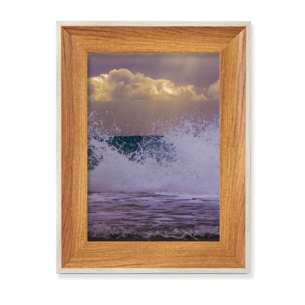 Cadre de photo en bois ocean wave spray affichage tableau art de nature
