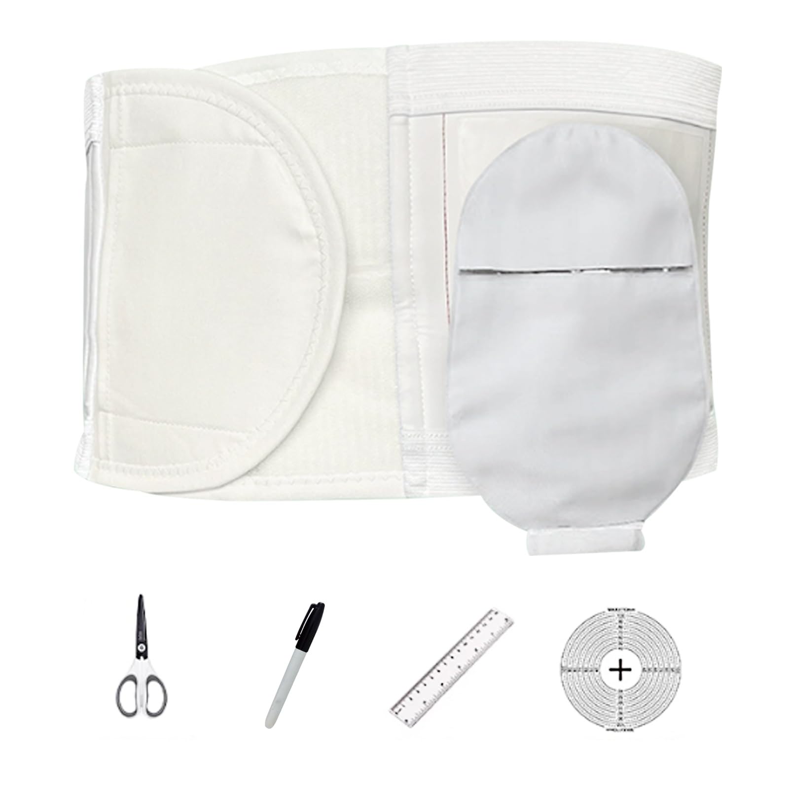 Unisex Stomagürtel, Lumbalstützgürtel Zuschneidbarer und Verstellbarer für Kolostomie, Ileostomie, Urostomie, Stomazubehör, Wasserdicht und Geruchsneutral(XL)