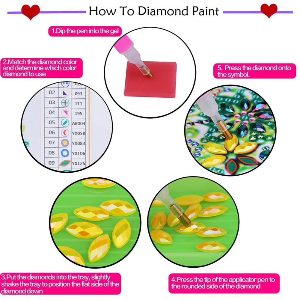 Kexpery Kit per diamond art, pittura con i numeri, per adulti, arte diamantata 5D creativa, fai da te, kit per decorazione della casa, 40 x 40 cm