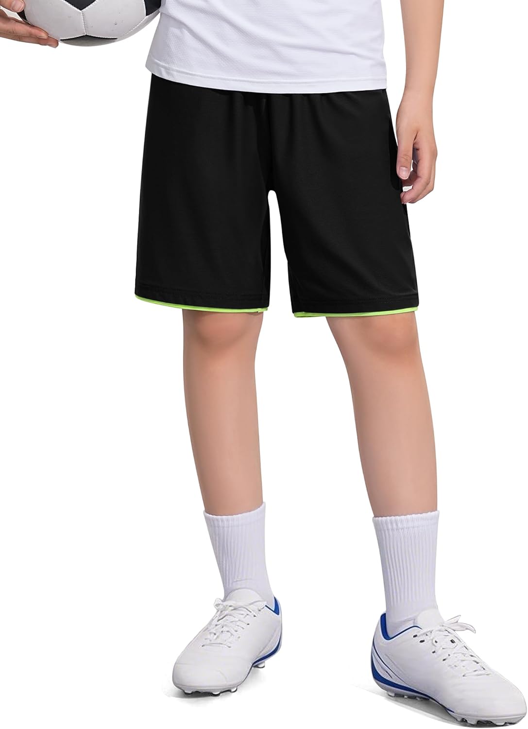 Boys Athletic Shorts Kids Youth Performance Quick Dry Sports Gym Active Basketball Soccer Shorts with Pockets