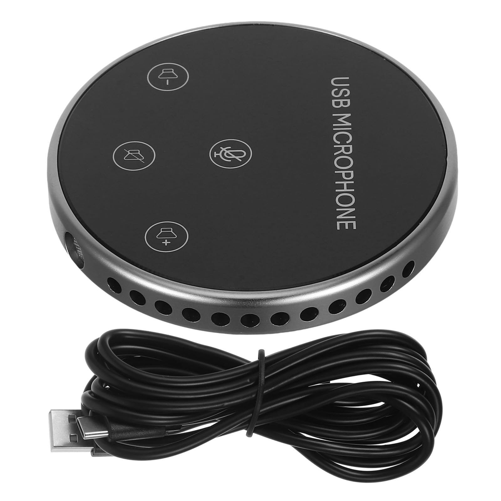 KALLORY 360° Pickup USB Microphone for Conference Calls and Live Streaming, Omnidirectional Desktop Mic with High-Sensitivity Audio Capture, Black USB Microphone Compatible with Laptop and