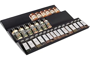 Artibear Expandable Drawer Spice Rack Organizer for Kitchen Cabinets, 8" to 24"