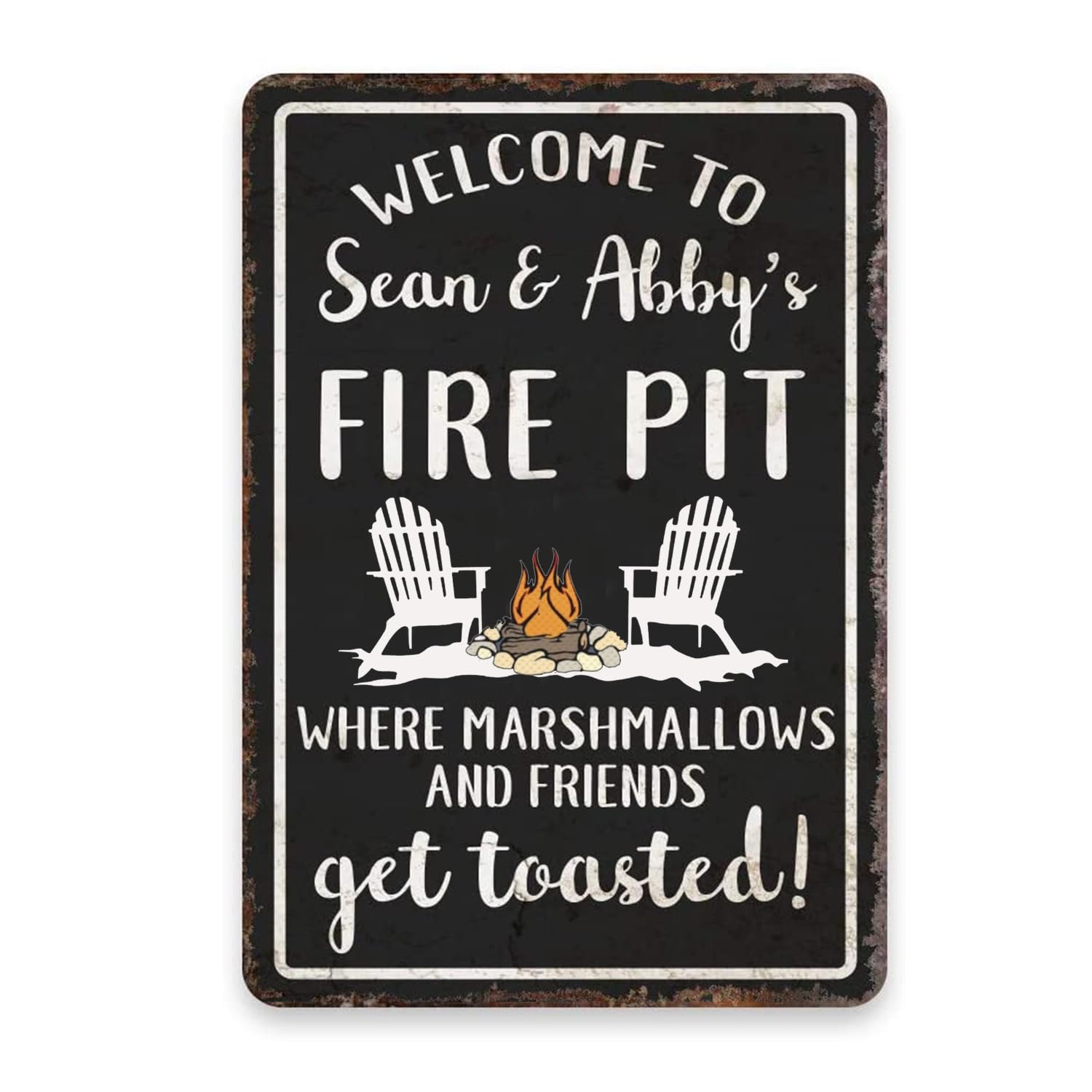Personalized Welcome to The Fire Pit Where Marshmallows and Friends Get Toasted Extra Large Custom Sign