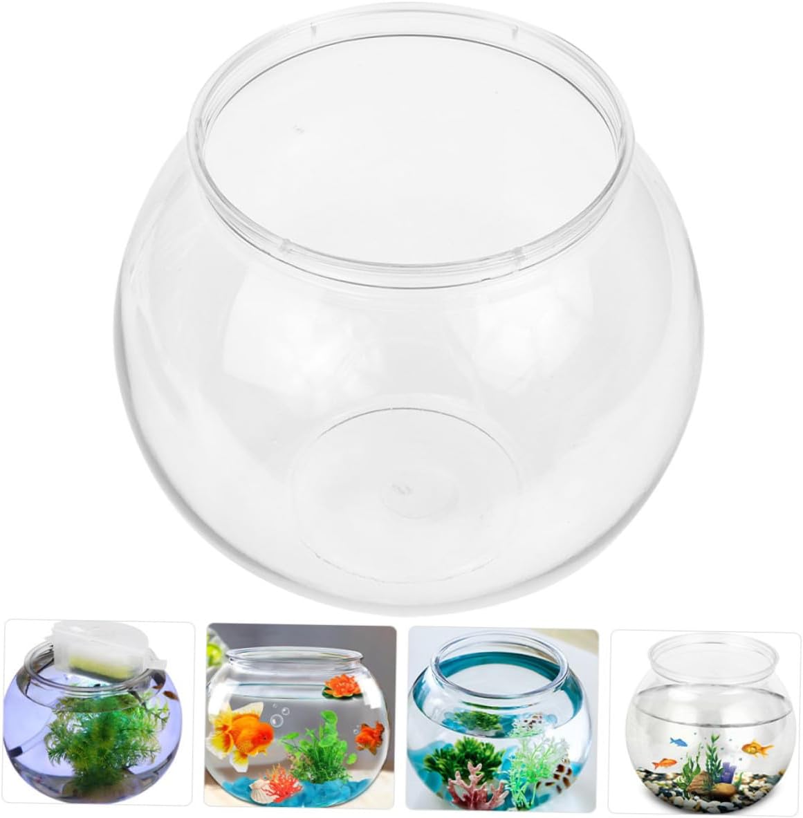 Didiseaon 3pcs Clear Plastic Fish Bowl Small Aquarium Tank for Aquascaping Impact-Resistant Design for Home Office Decor for Creative Scenery