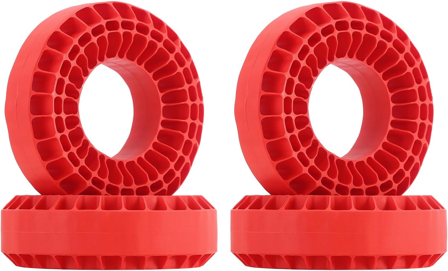 INJORA Silicone Rubber Insert Foam Fit for 118-122mm 4.75 OD 1.9 Wheel Tires(Large Red)