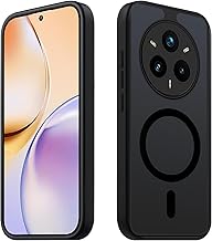 Tawarror Magnetic Case for Realme 14 Pro Plus 5G, Matte Translucent Mobile Phone Case for Realme 14 Pro+, Matte Protective Case, PC Back, Scratch-Resistant, TPU, Anti-Fingerprint, Black