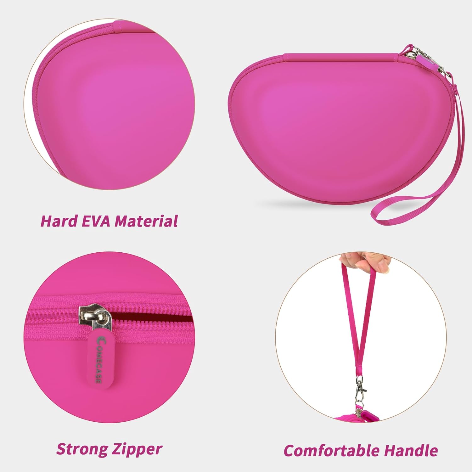 Headphone Case Compatible with Beats Solo 4/ Studio Pro x Kim Kardashian/ Solo3/ Studio3/ Solo2/ Solo Pro Bluetooth On-Ear Headphones Headset - Rose Red - Image 4