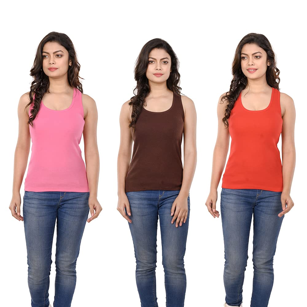 Casual Sleeveless Solid Women Black Grey & Light Green Tank Top (Pack of 3)-image-44
