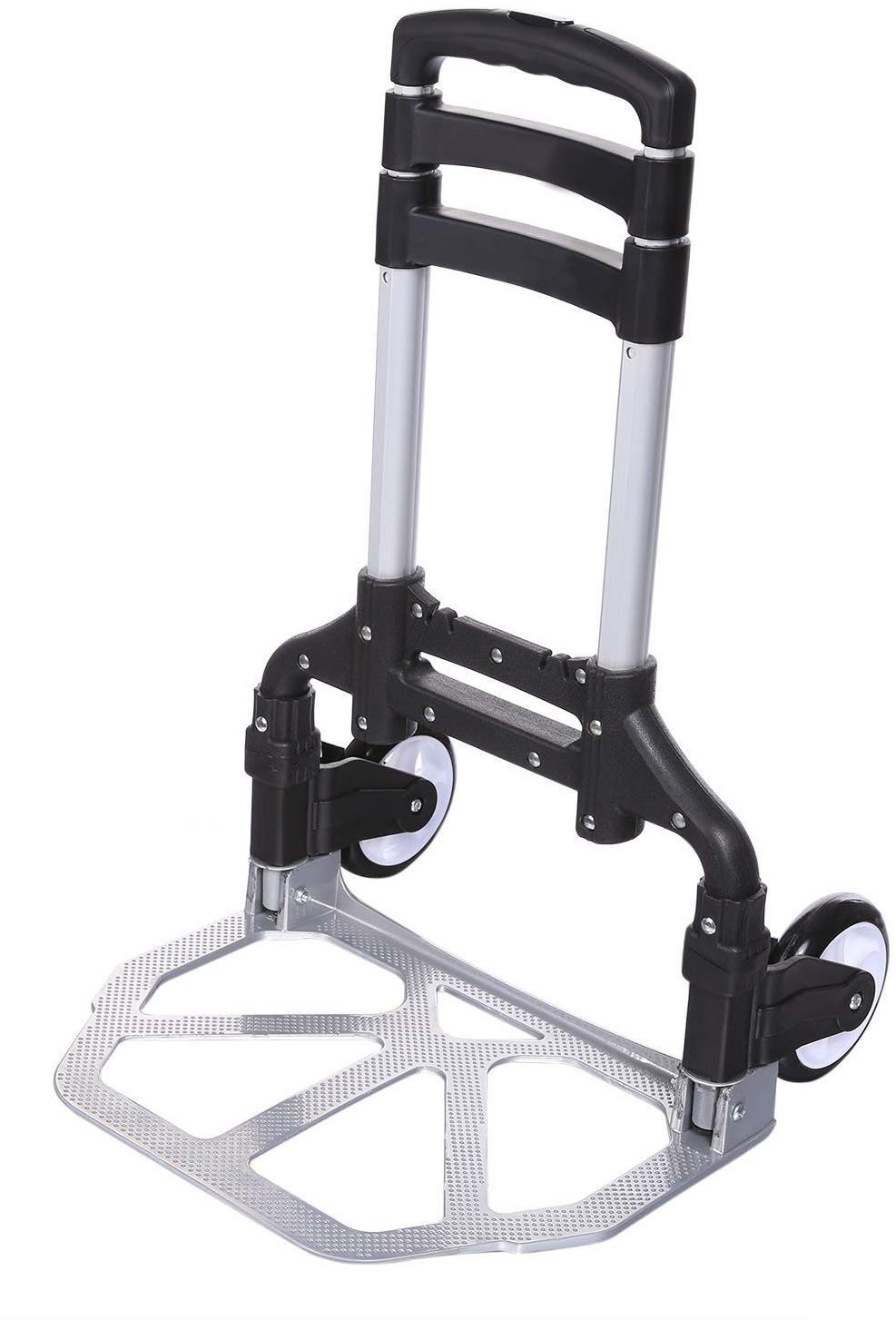 MYHEART Aluminium Steel Stainless 80 kg Multipurpose Foldable Hand Trolley Cart