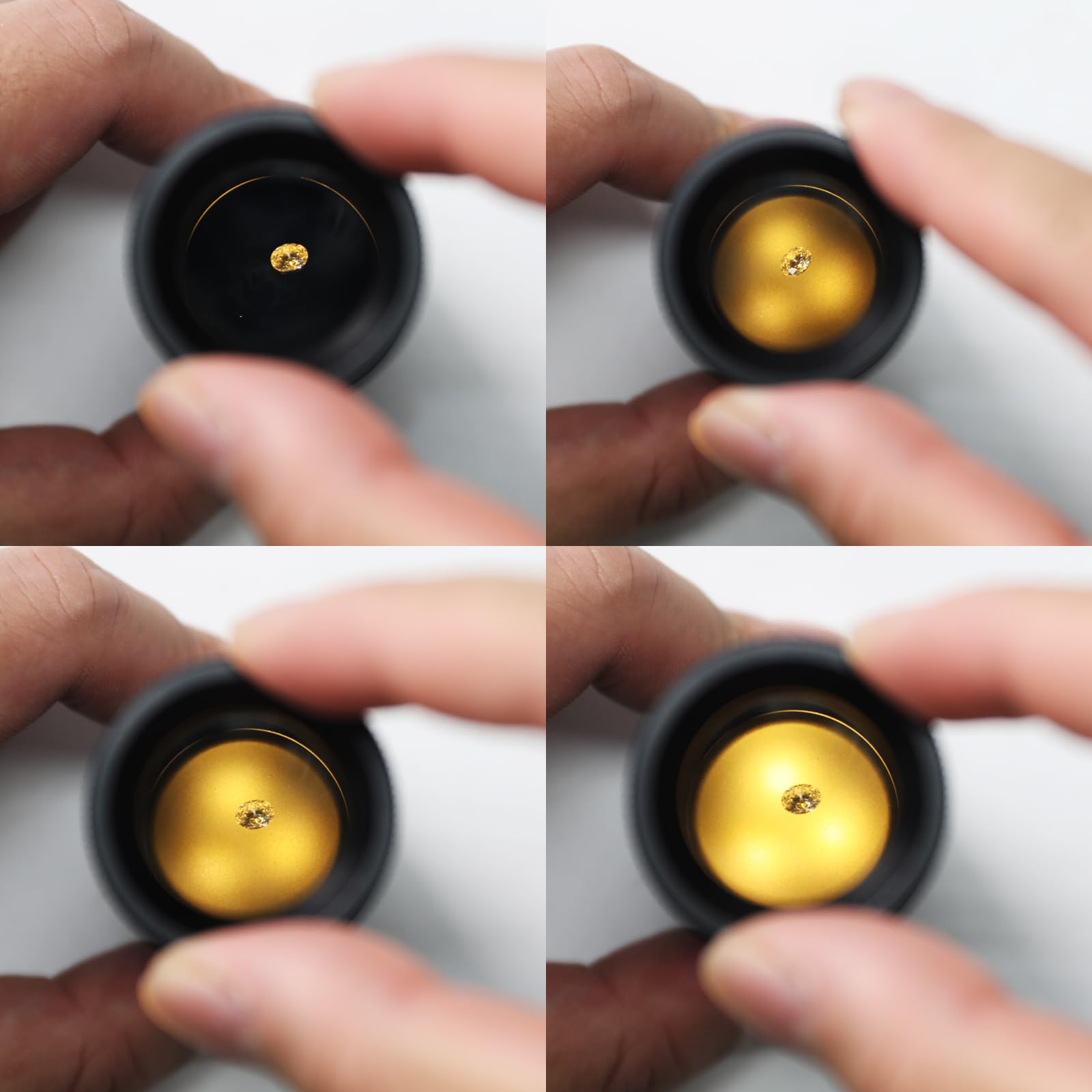 Polariscopio portátil de doble lente de mano de 93 mm de longitud, con 24 mm de diámetro, luz LED integrada, herramienta de propiedades ópticas para joyero, gemólogo para identificar piedras preciosas
