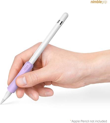 Miniatura 2 de UPPERCASE NimbleGrip - Soporte ergonómico de silicona de alta calidad, compatible con Apple Pencil y Apple Pencil 2 (paquete de 1, morado)