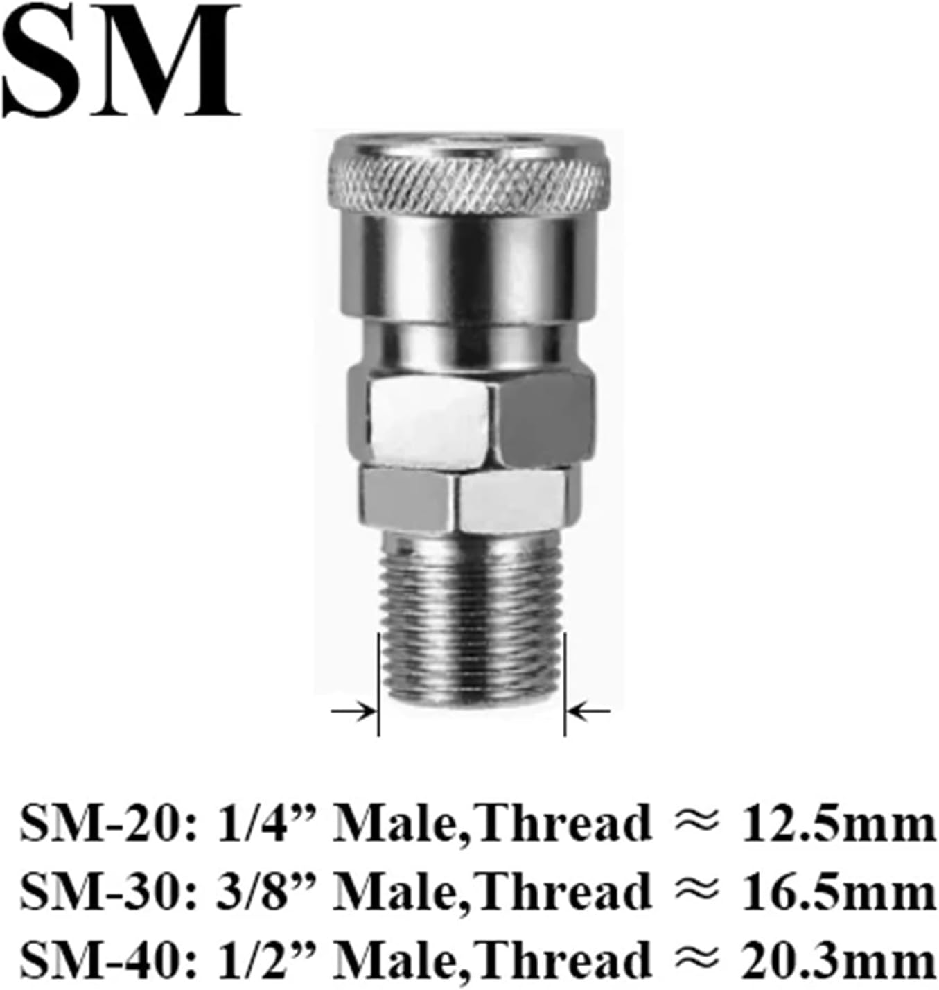 1pcs PF SF PP SP PH SH PM 10 20 30 40 C Type Hose Quick Connector High Pressure Coupler Socket Air Compressor Pneumatic Fitting(SM Type,20)