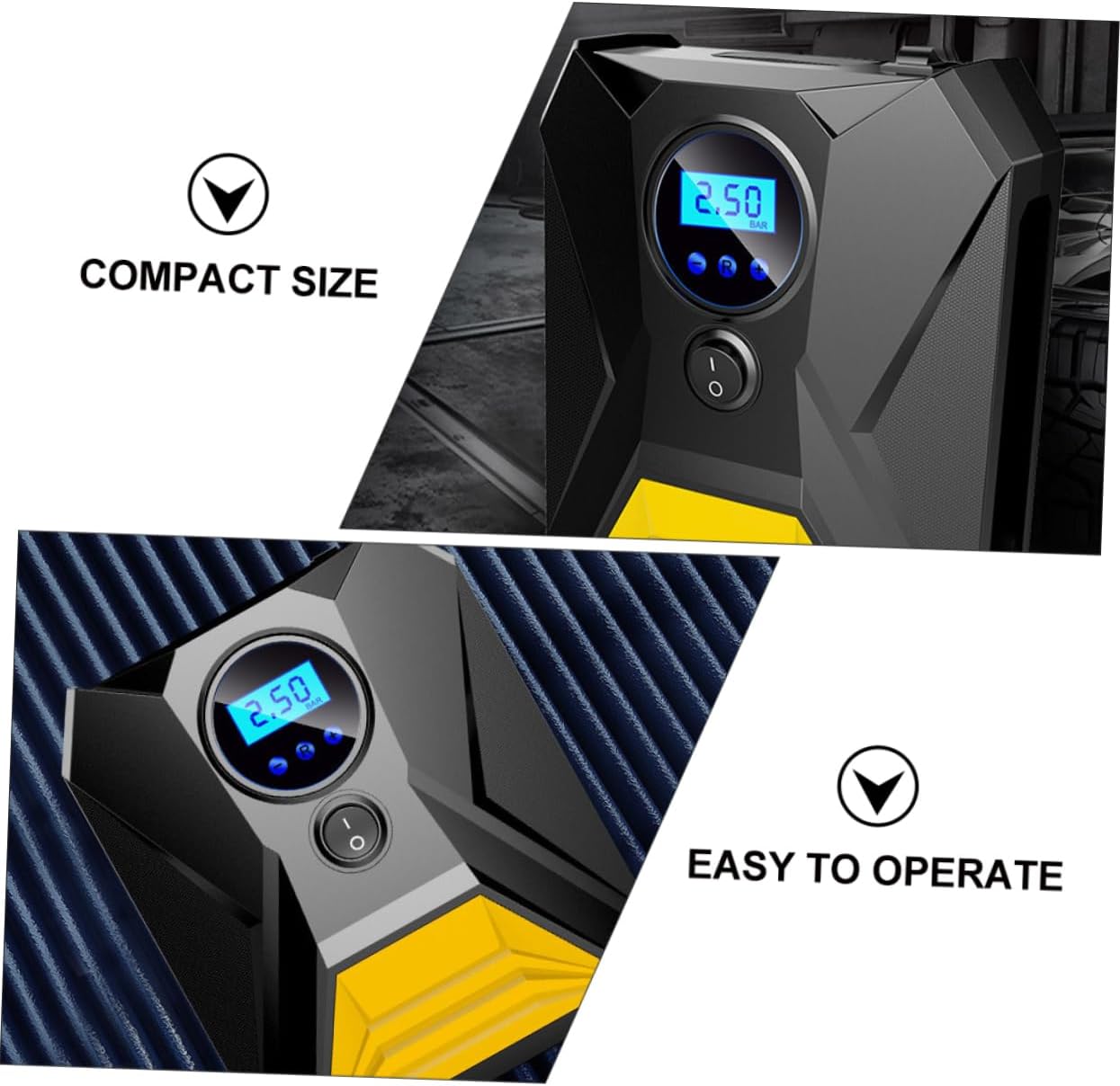 ULTECHNOVO Compressor and Tire Inflator - 12V DC Car Auto Accessory with LED Light and Digital Display - 150PSI for Car, Bicycle and Other Tires