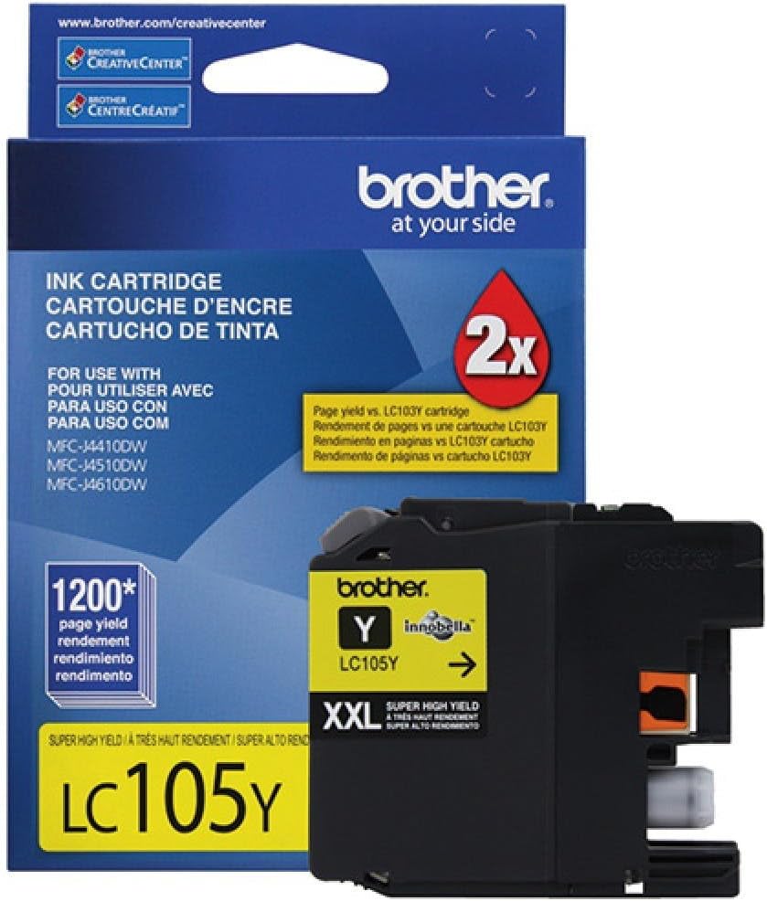 Brother Printer LC105Y Super High Yield Cartridge Ink, Yellow
