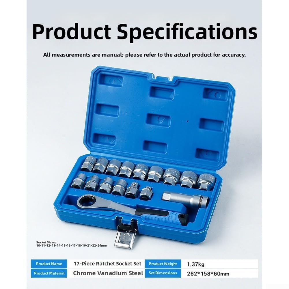 Durchsteck-Ratschenset 10-24mm Chrom-Vanadium Stahl