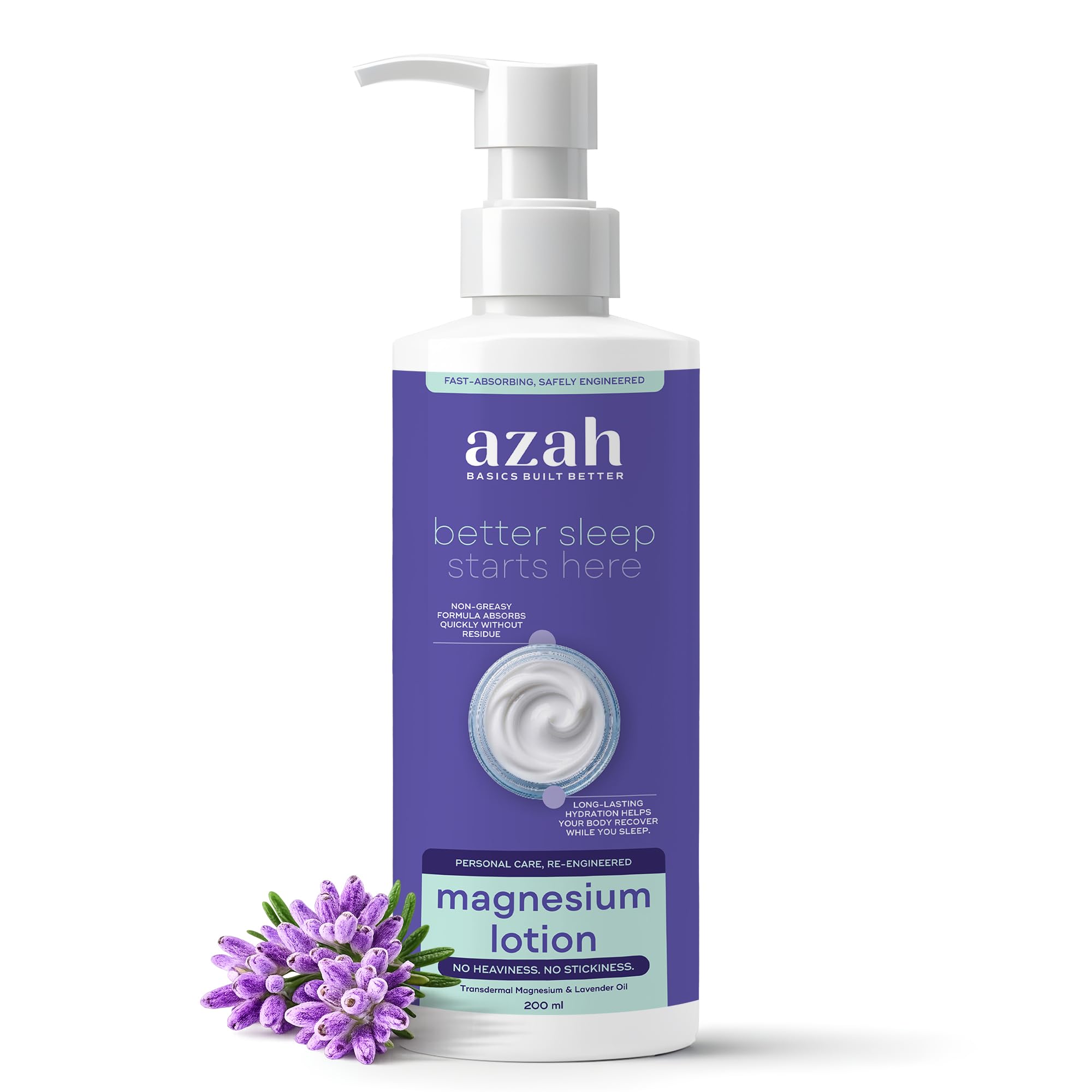 Azah Magnesium Body Lotion [200 ML] | Magnesium Lotion for Sleep & Muscle Relaxation | Body Lotion for Women Daily Use | Triple Butter Blend - Shea, Cocoa & Mango-image-6