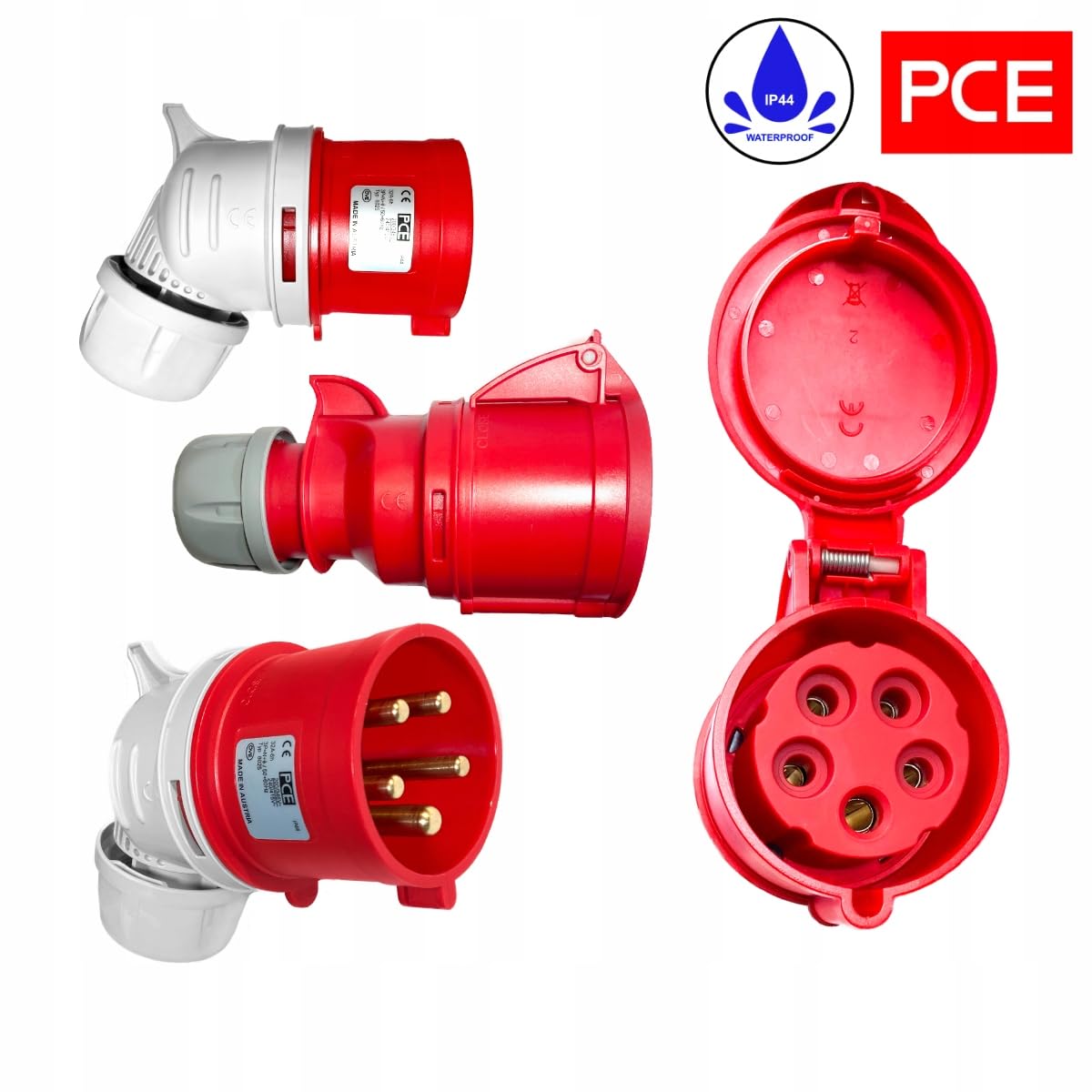 Hilark Cavo di prolunga in gomma H07RN-F Spina angolare IP44 400V per cantiere, industria, esterni (40 metri, 5g6 mm 32A, Nero)