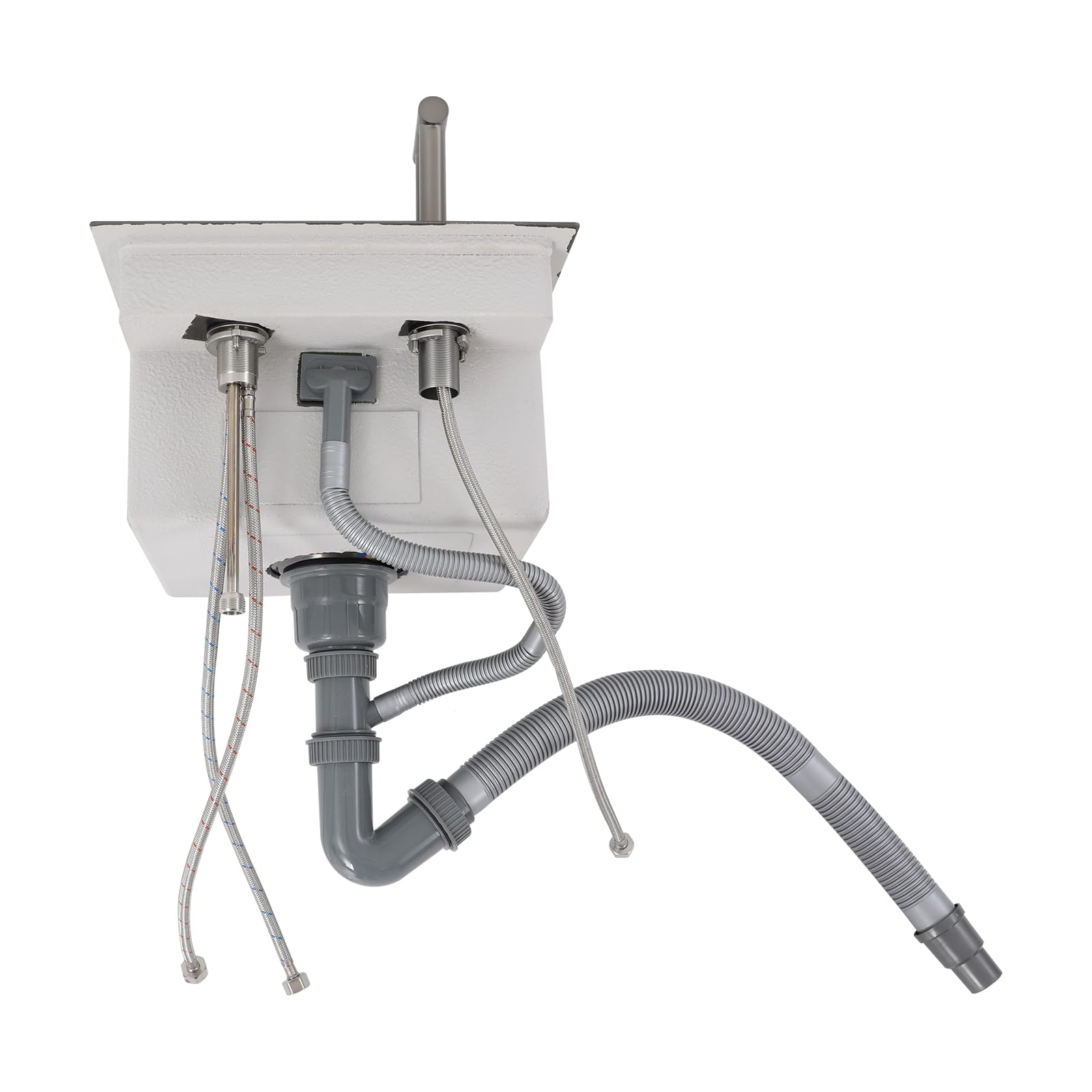 Lavabo de Cocina en Acero Inoxidable 304 con Nanocubrimiento, Fregadero de Encimera con Tapa y Grifo Cerámico, Bajo y Filtro Antiatascos para Cocinas, Bares y Cafeterías, 43x39x23 cm, Negro