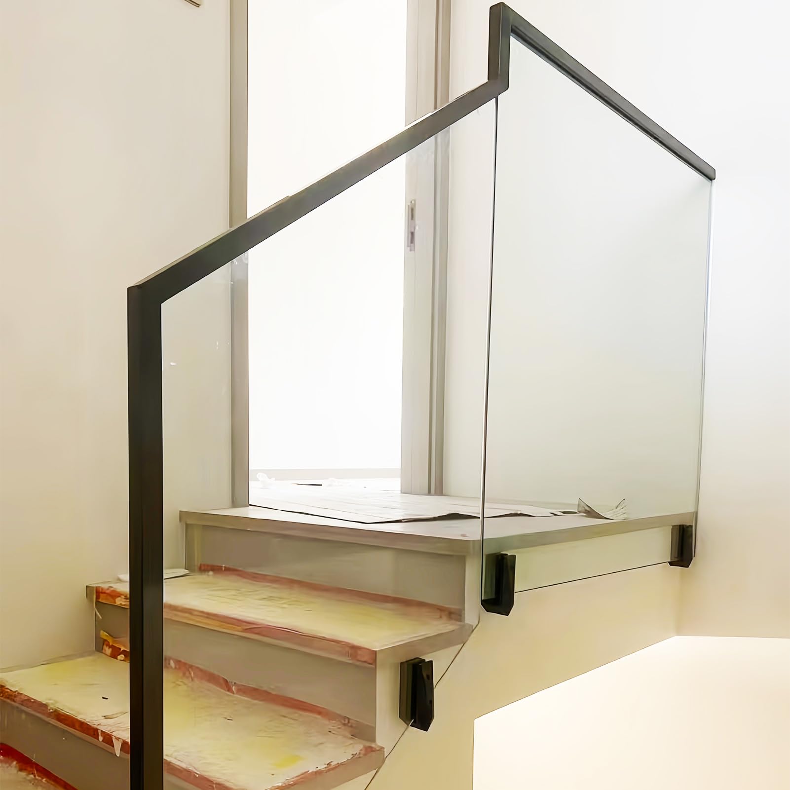 Abrazadera de Vidrio de Piscina acero inoxidable, Poste Cristal poste para barandilla escaleras, Poste de Balaustrada Vidrio, Barandilla de Balcón Valla-Para de Vidrio 8-16 mm-Plateado