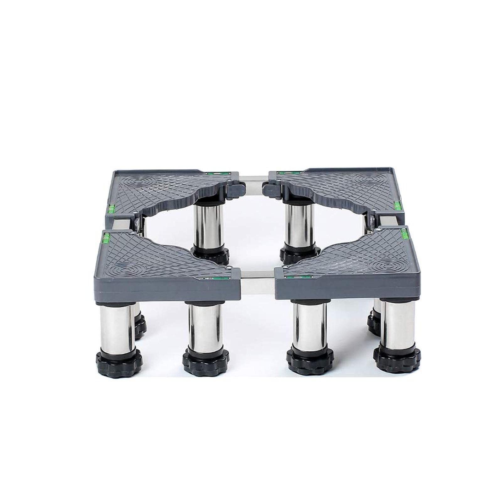 BLKJ Washing Machine Base Frame, Refrigerator Washing Machine Base, 45-70 cm Adjustable Base for Dryer Stainless Steel Refrigerator Washing Machine Shelf Holder 4/8/12 Adjustable Foot 14-17 cm 12legs