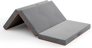 Vesgantti Klappmatratze Gästematratze 80x195cm, Höhe 10cm, 3-teilige Gel Schaumstoff Faltmatratze für Reisen, Camping, Boden, Gästebett, waschbarem Bezug Faltbare Matratze Öko-Tex Zertifiziert