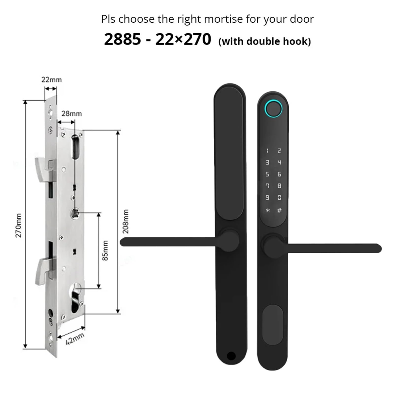 Cerradura Electronica, Cerradura de muesca inteligente sin llave for exteriores, resistente a la intemperie, de doble cara, con teclado Digital Bluetooth, cerradura de puerta de aluminio con huella da