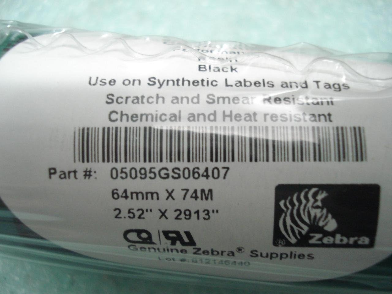 2T09318 - Zebra Resin Ribbon 2.52inx242ft 5095 High Performance 0.5in core